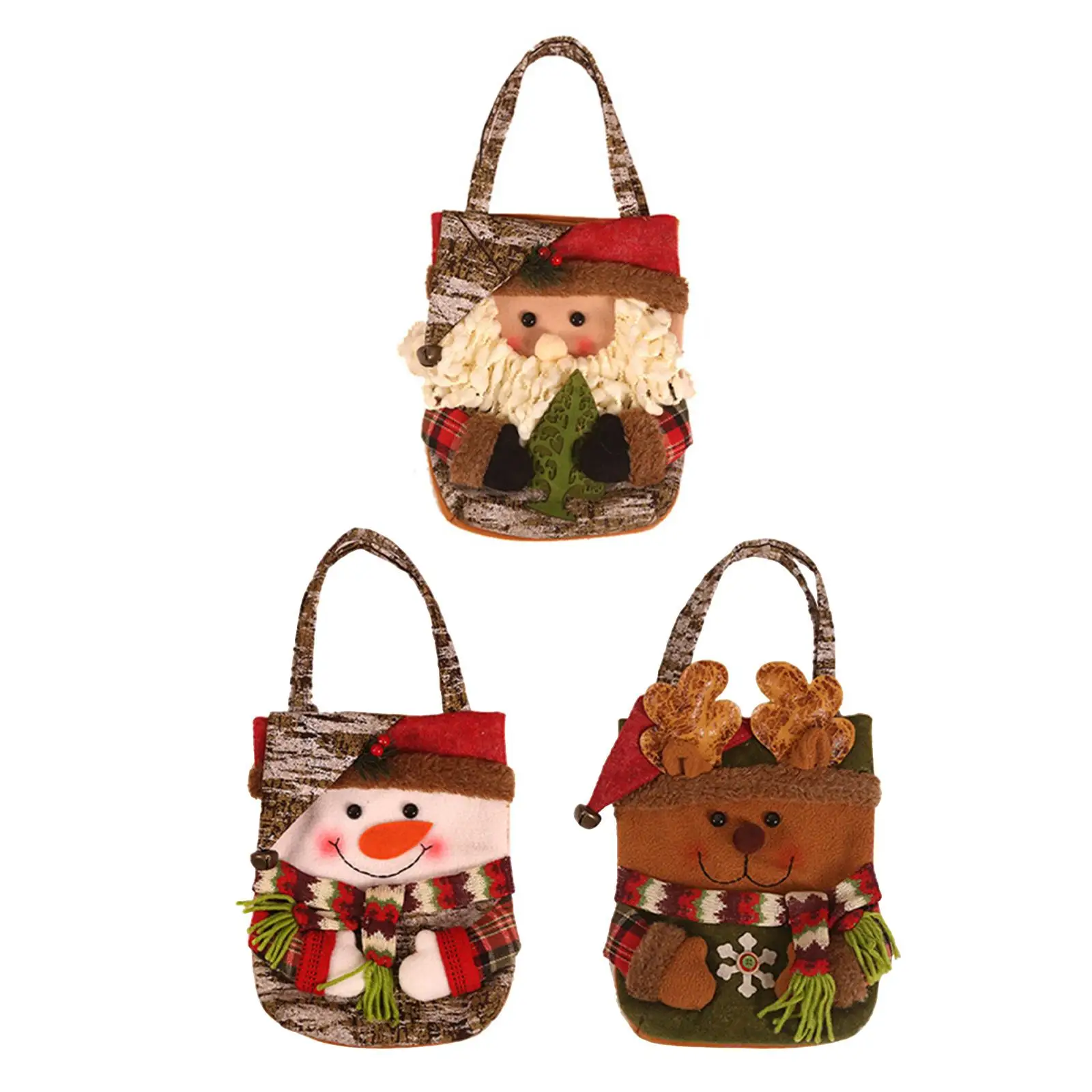 Christmas Gift Bag Reusable Party Supplies Christmas Treat Bags with Handle Candy Bag for Holiday Event Wedding Shopping Party