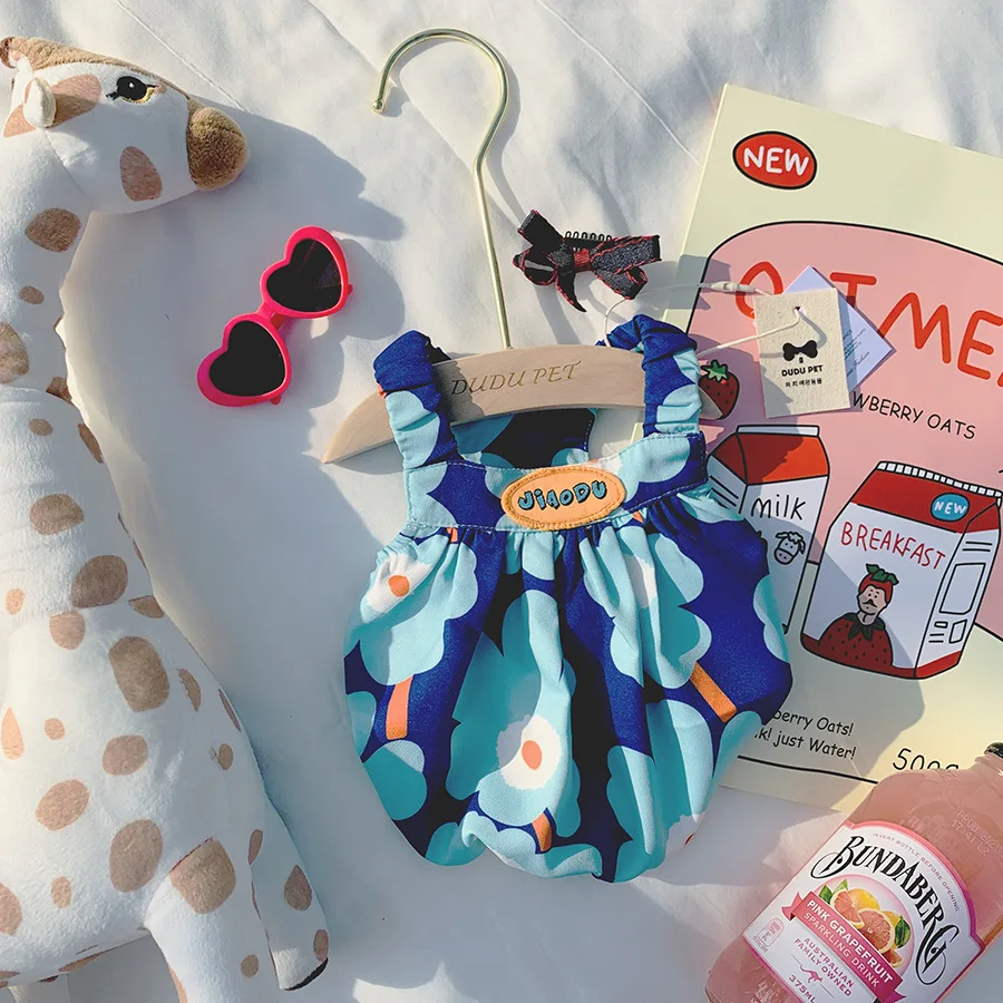 Ropa para cachorros y mascotas, falda con tirantes elástica de verano para perros y niñas, camisola de Yorkshire maltés para gatos, falda de burbujas, ropa para mascotas, regalo - imagen 2