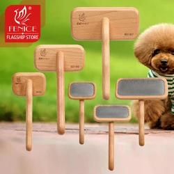 Cepillo desenredante pelo largo para perros y gatos – Mango madera