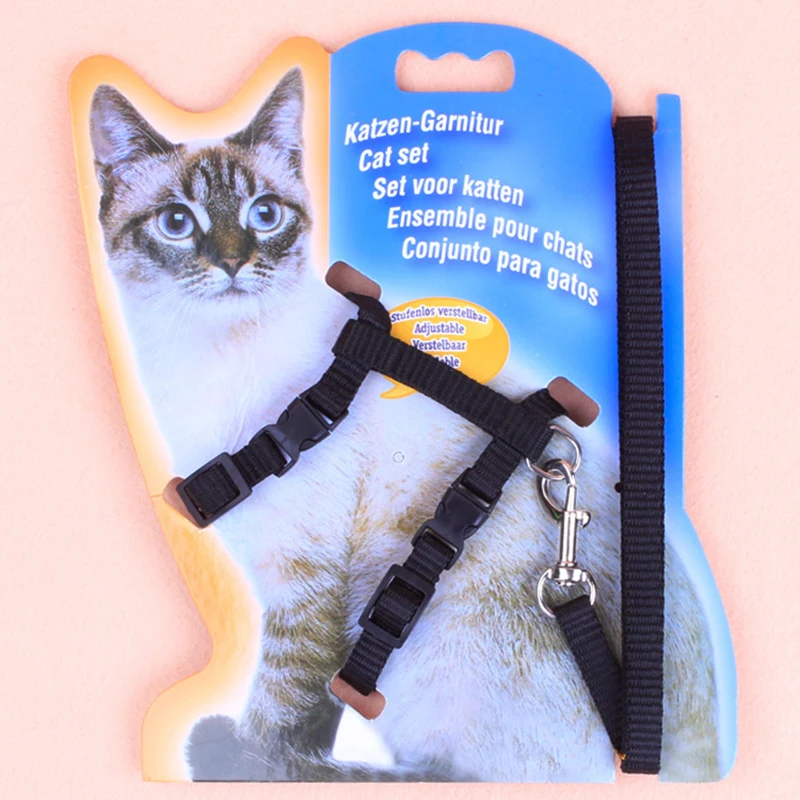 Correa para el pecho para gatos, cuerda de tracción de diseño simple, material de nailon de alta calidad, suministros para mascotas resistentes y duraderos, superventas