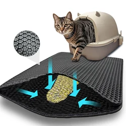 Estera de arena para gatos Eva, estera de arena para gatos impermeable de doble capa, estera para caja de arena para mascotas, estera para inodoro para gatos, estera para inodoro para gatos