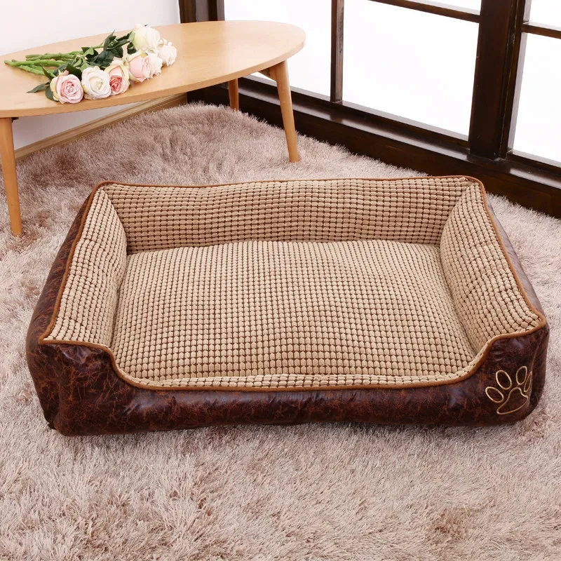 Cama para perros medianos, sofá cama rectangular para perros y gatos, cojín para casa resistente a masticar, desmontable, lavable, traje para invierno - imagen 4