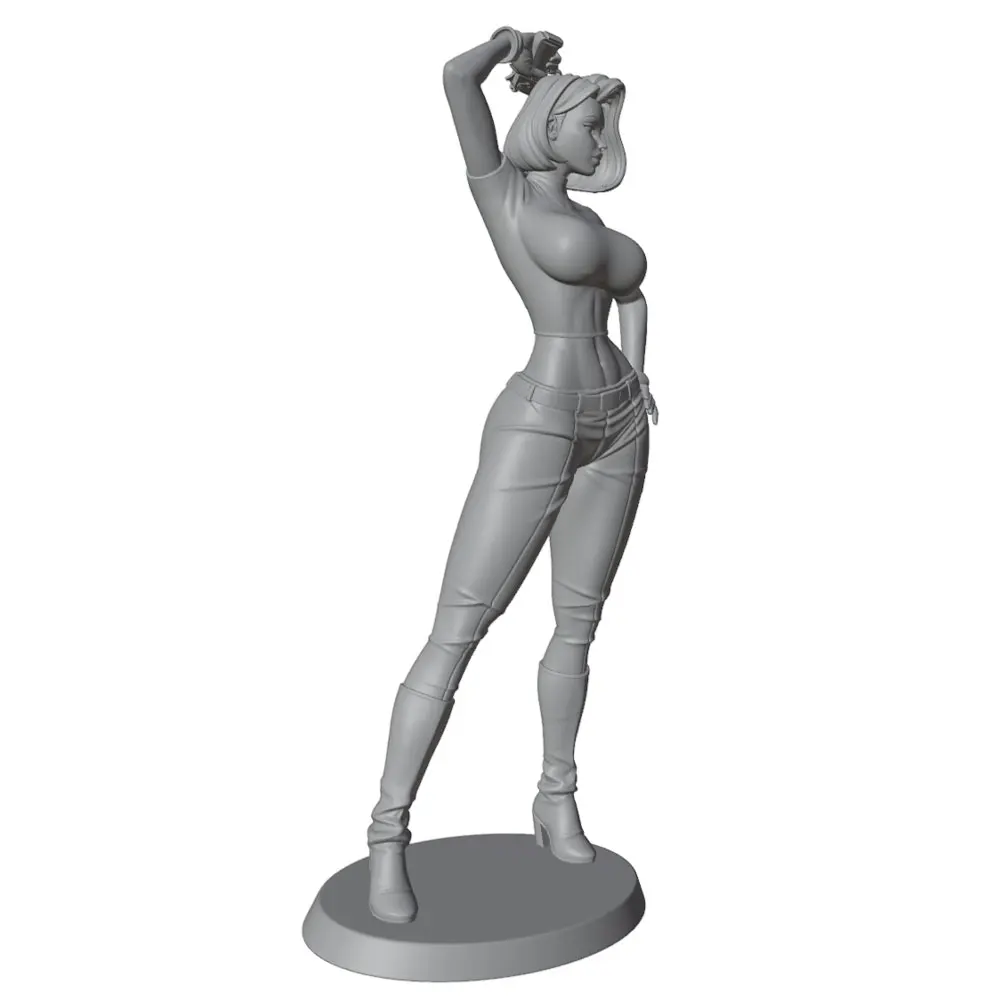 Figura de guerrero en resina gris decorativa – Lista para exponer - imagen 4