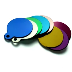 Venta al por mayor, 20 piezas, tienda de etiquetas de aluminio para mascotas, doble cara, forma circular grabada personalizada, perro, gato, nombre de mascota, número de teléfono, etiqueta de identificación personalizada