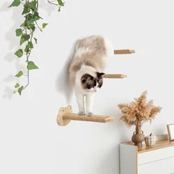 Poste rascador con sisal para gatos – Árbol con escalones de madera