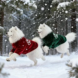 Suéter navideño Husky para perros grandes – Ropa cálida de terciopelo
