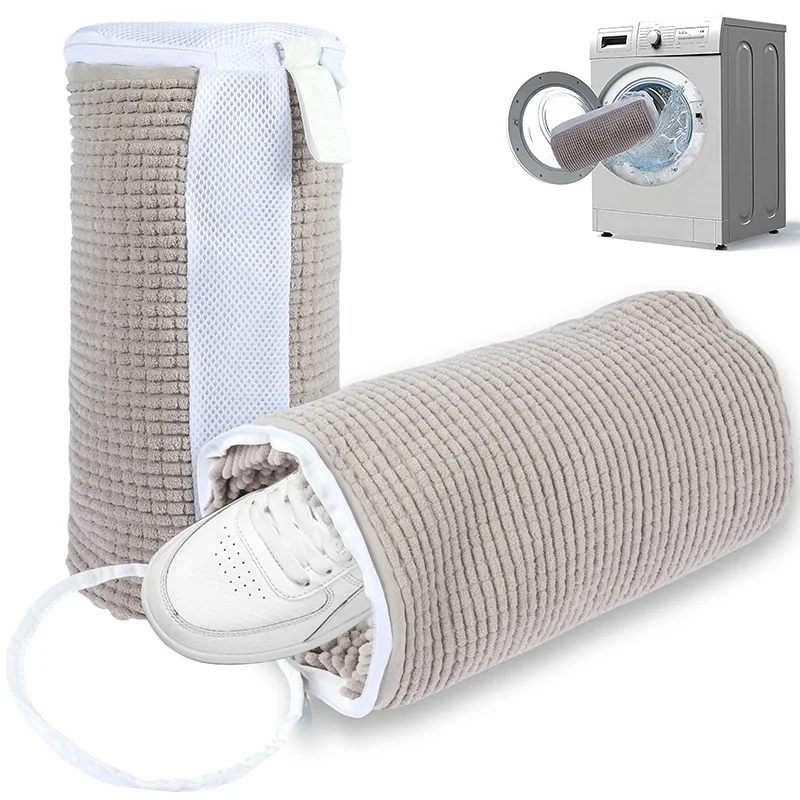 Bolsa de lavado de zapatos duradera, práctica bolsa de lavado de zapatos de viaje, con cremalleras fuertes, bolsa de lavado de ropa de zapatos antideformación para uso doméstico