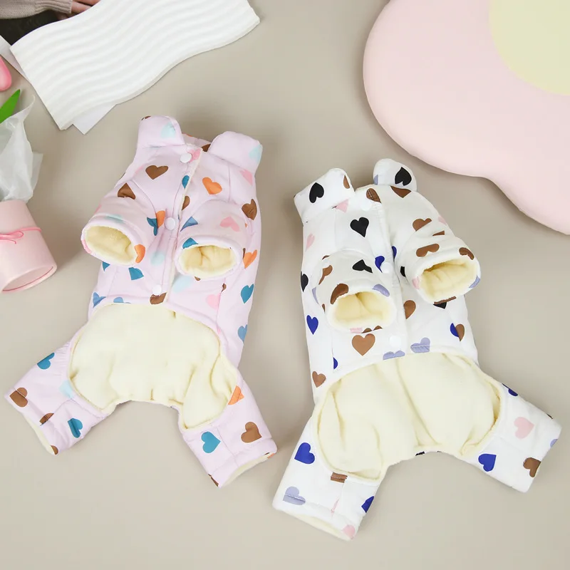 Mono abrigo de cuatro patas para perro – Peluche cálido invierno - imagen 2