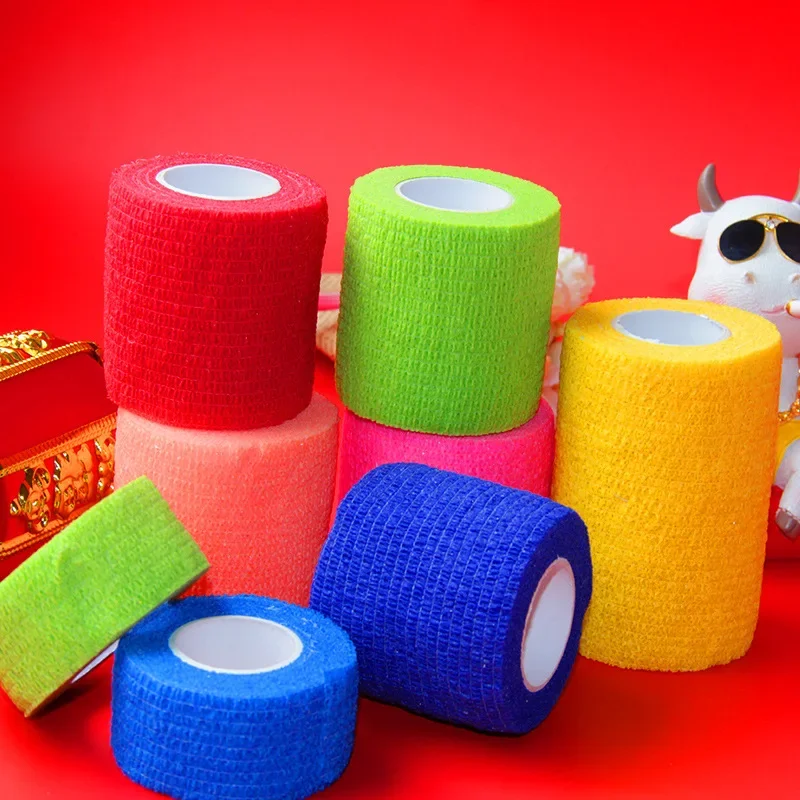 1 rollo de vendaje de movimiento de gasa a la moda, suministros para mascotas, vendajes elásticos transpirables autoadhesivos para perros y gatos, 2,5/5/10cm x 4,8 m - imagen 5