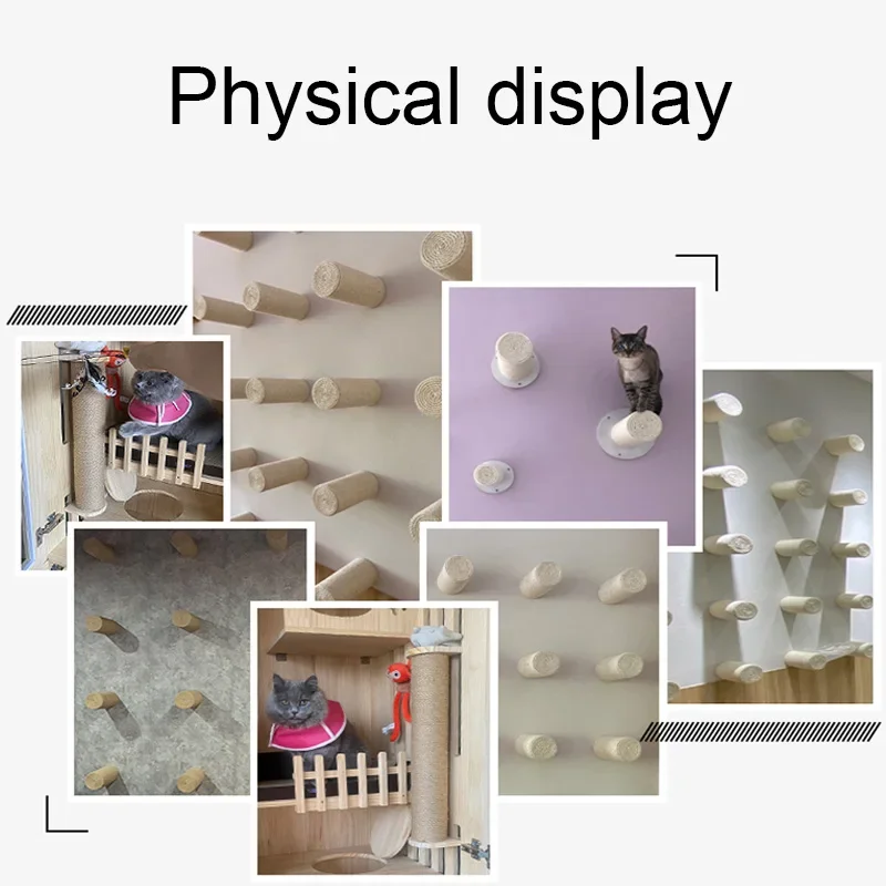 Escalera para gatos montada en la pared, puente para rascar gatos, cuerda de Sisal, casa de árbol para gatos, torre, escalón para escalar gatos, muebles para mascotas - imagen 4