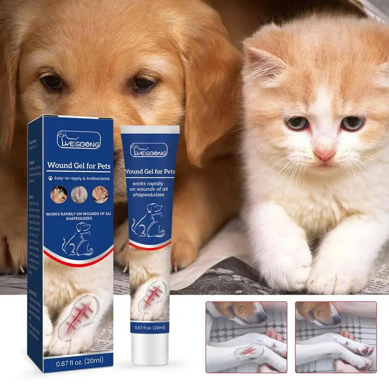 Gel antiinflamatorio para mascotas, Gel curativo para evitar el sangrado de heridas de animales, perros y gatos rotas de recuperación de lesiones, 20ml - imagen 3