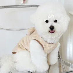 Chaleco de invierno patrón oso para perros Chihuahua Yorkie y gatos