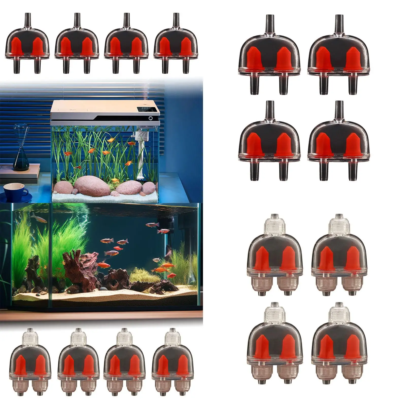 4x Aquarium Check Valves Non Return Check Valve for 4mm Tube