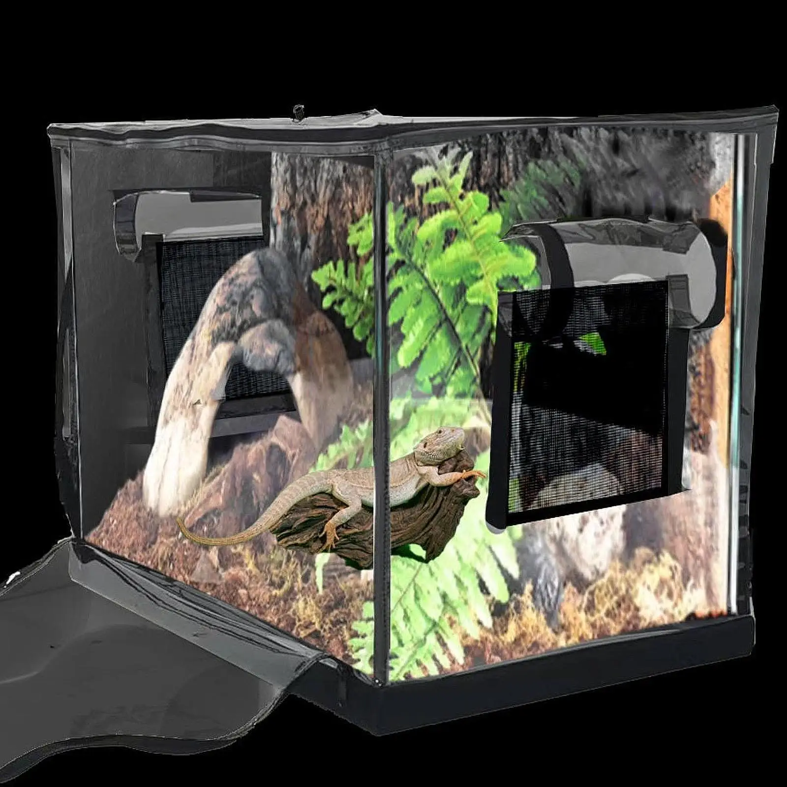 Reptile Feeding Box Easy to Observe Habitat Cage for Garden Farm Hermit Crab