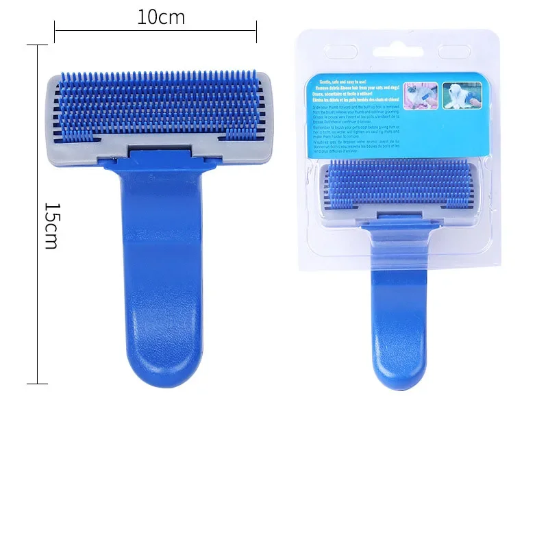 Peine para perros y gatos, herramienta multiusos para quitar el pelo, masaje autolimpiante, cepillo de cuidado de belleza para mascotas, suministros para perros Chihuahua Pug - imagen 5