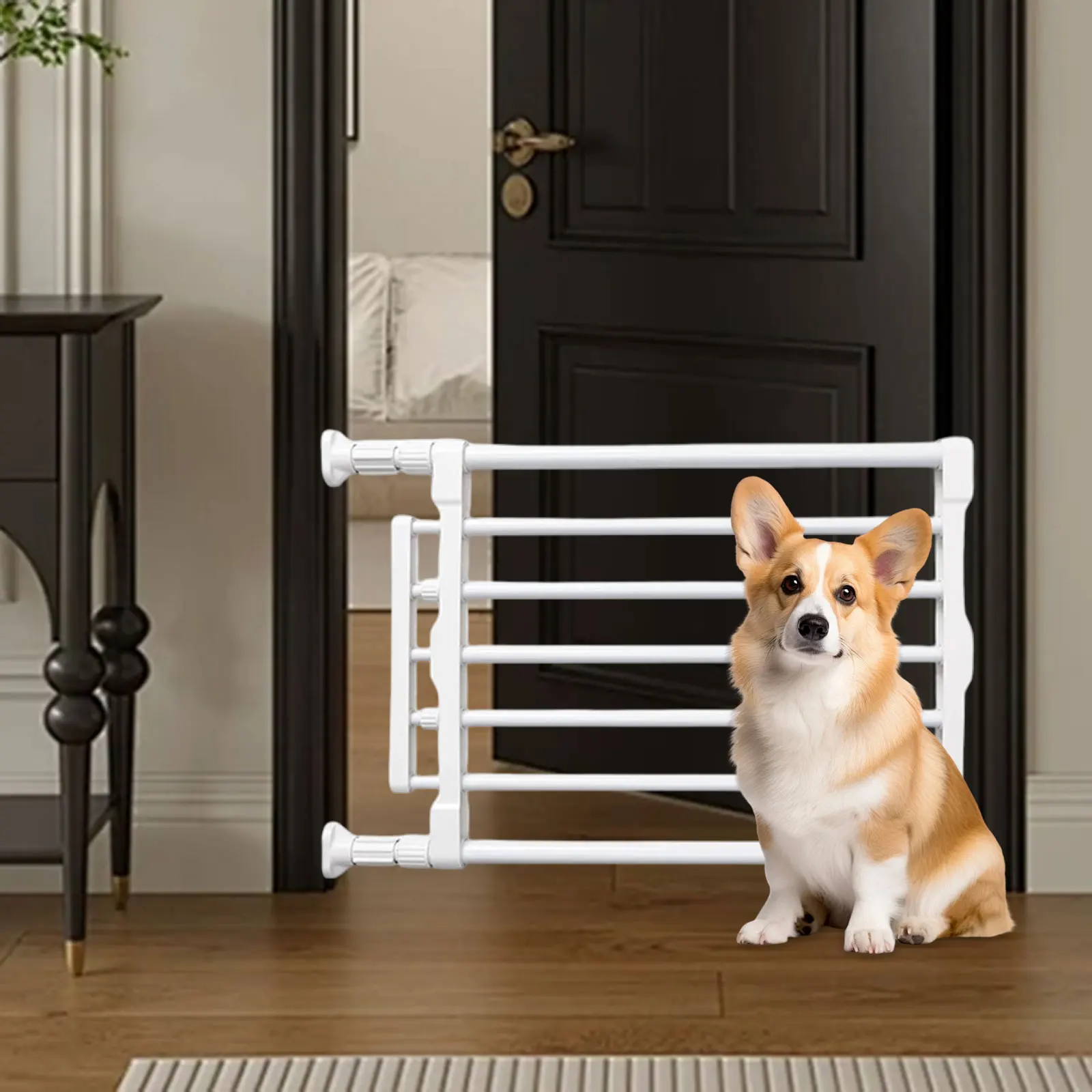 Puerta retráctil para perros, escaleras de acero al carbono, pasillos, valla para mascotas, protección de barrera para Patio, jardín, puerta interior, escaleras