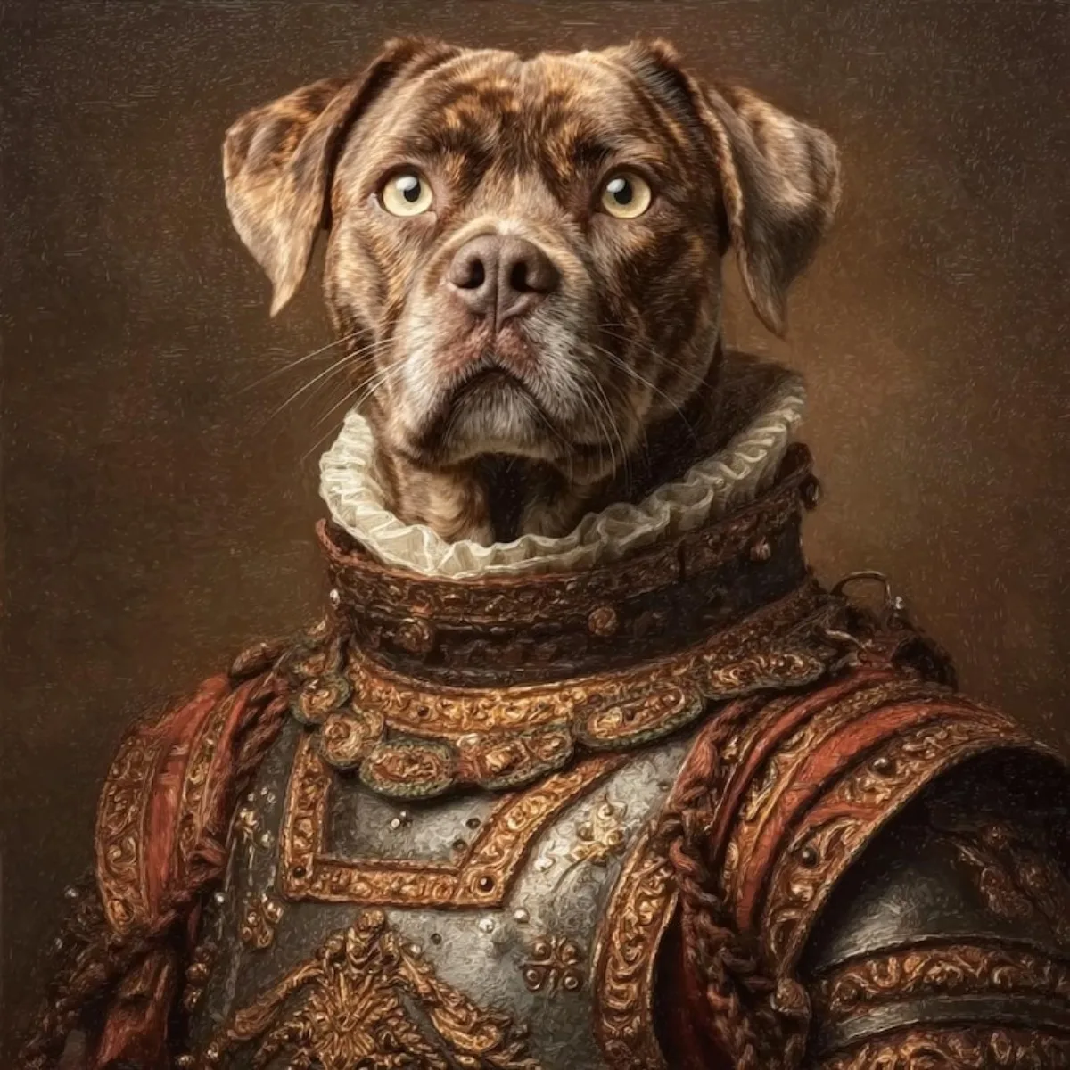 ATUBAN Retrato de mascota personalizado, Retrato de perro guerrero, Retrato de gato renacentista de foto, Ritual de mascota con corona, Regalo conmemorativo de mascota, Perdida