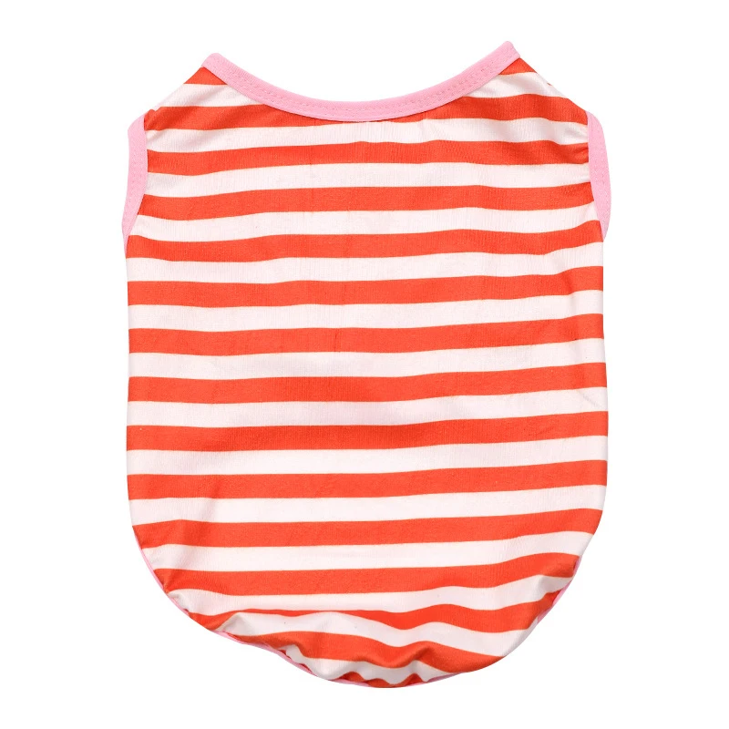 Chaleco de verano a rayas para mascotas, ropa clásica de York para perros pequeños, monos ligeros para Chihuahua y gatos, Color caramelo - imagen 2