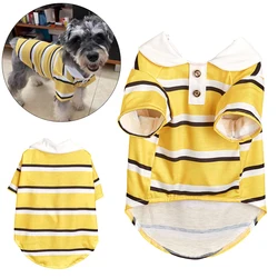 Camiseta polo a rayas para perros pequeños Yorkshire y Pomerania