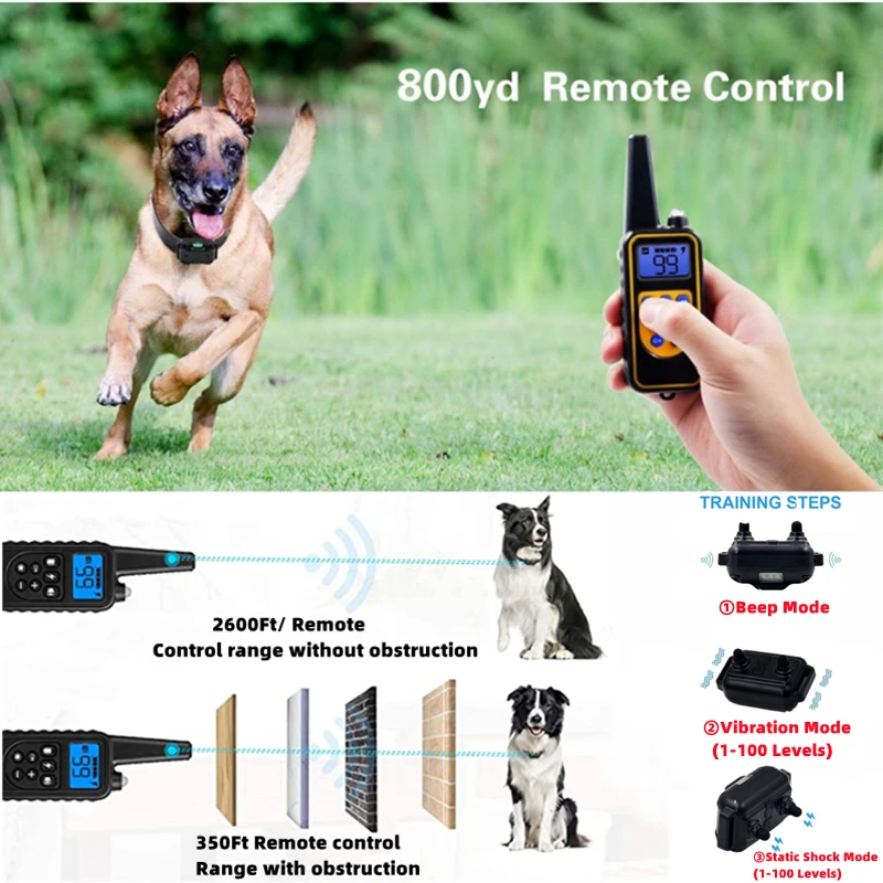 Collar de entrenamiento para perros eléctrico VIP, Collar impermeable para corteza de perro, mascota con Control remoto, equipo de dispositivo antiladridos recargable - imagen 2
