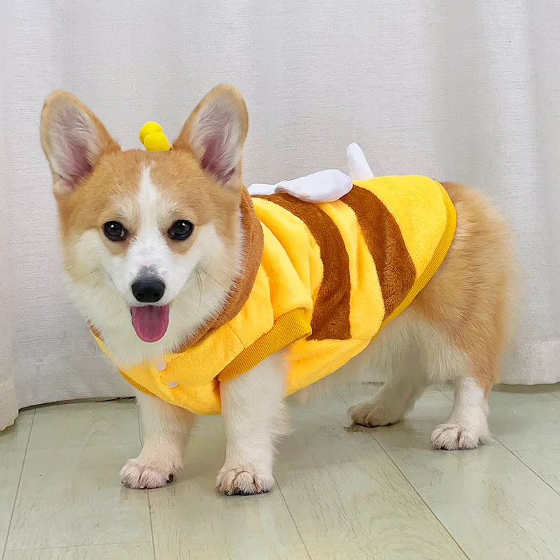 Abrigo acolchado de algodón cálido y grueso para perros, ropa de invierno bonita, ropa de invierno de peluche Corgi, productos para mascotas, otoño e invierno - imagen 5
