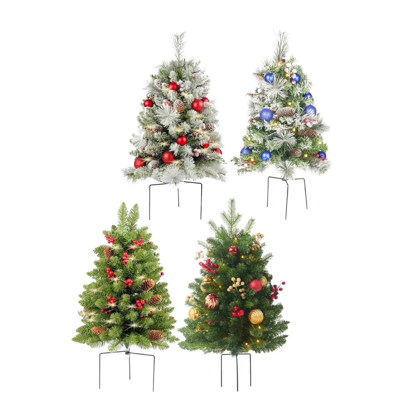 Árbol artificial con luces Arbustos verdes artificiales Plantas de arbustos realistas para patio Navidad - imagen 3