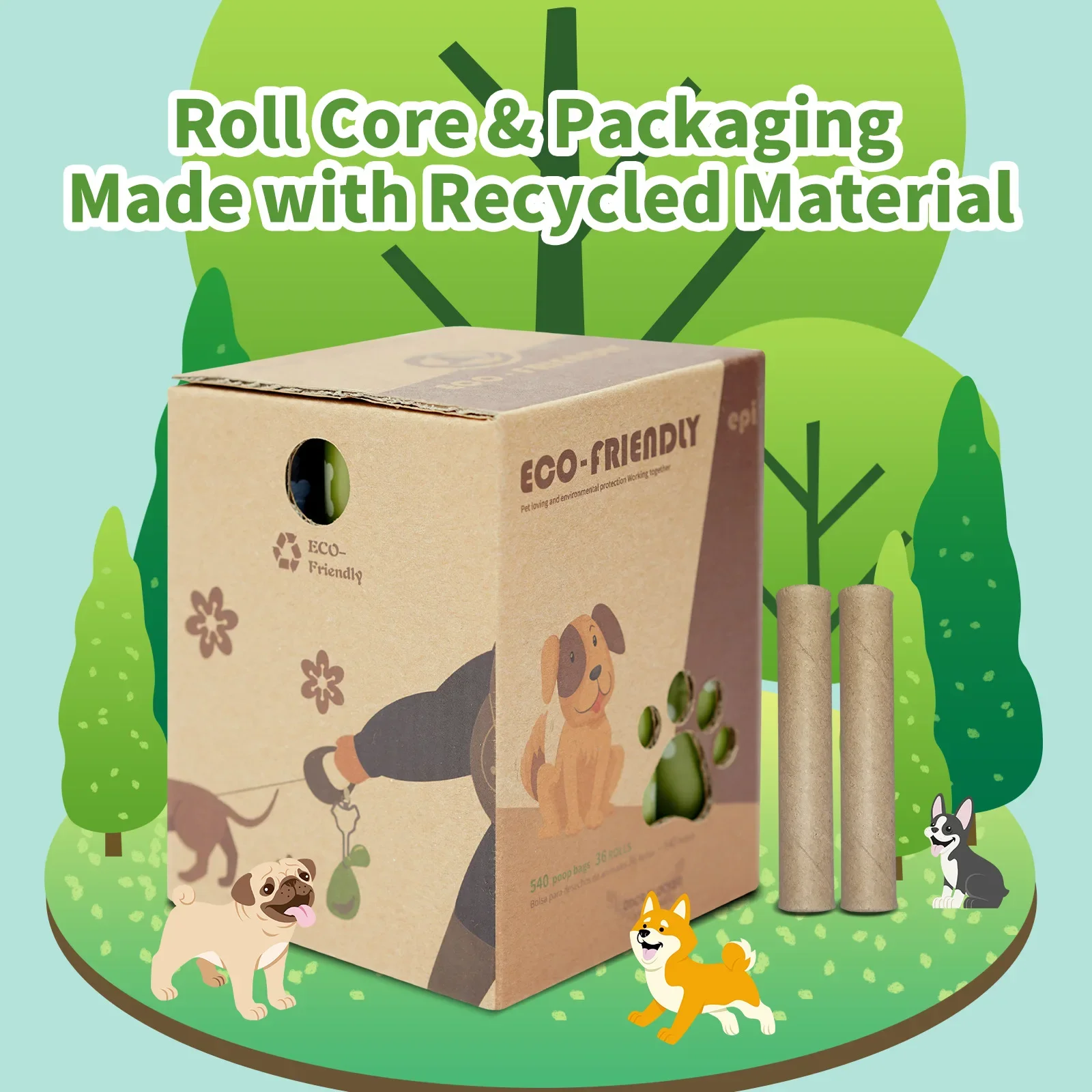 Bolsa de basura Degradable para caca de perro, herramientas de limpieza para exteriores, inodoro para mascotas y gatos - imagen 2
