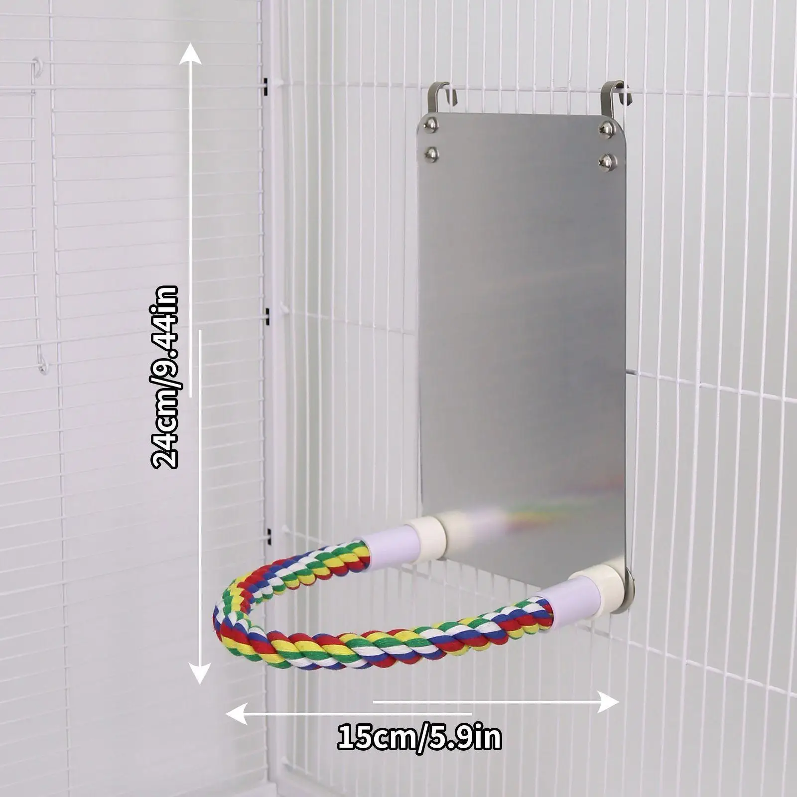 Bird Mirror for Parrots Hanging Bird Perch for Lovebirds Parakeet Cockatiels Bird Mirror for Parrots Hanging Bird Perch for Lovebirds Parakeet Cockatiels