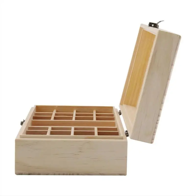 Estuche de transporte de aceite esencial, caja de almacenamiento de madera, organizador, contenedor de aromaterapia, caja de almacenamiento de joyas del Tesoro, 25 rejillas - imagen 3