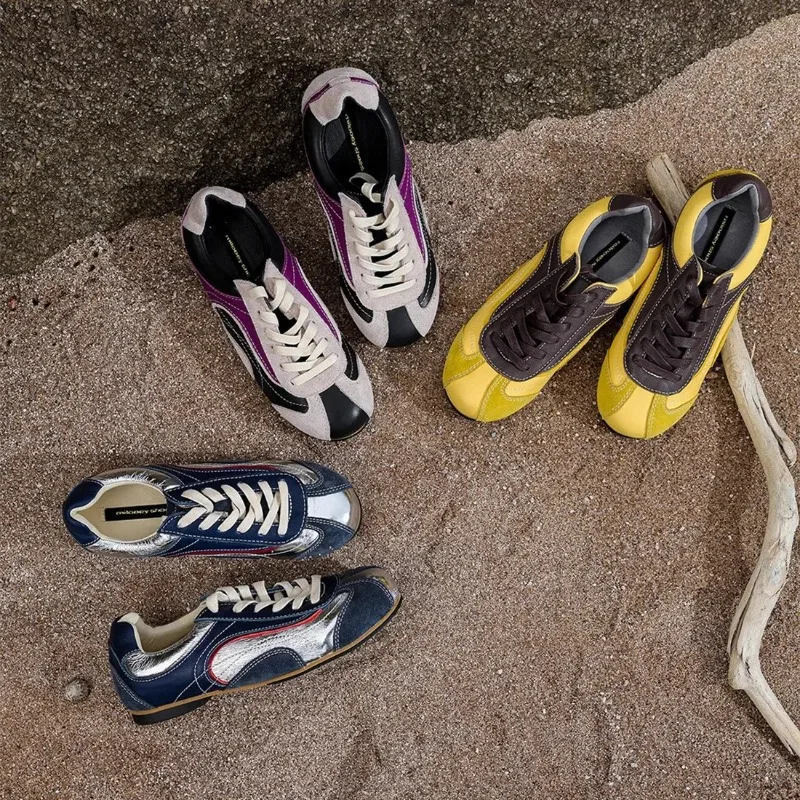 Zapatos de tenis con cordones para caminar, zapatillas de deporte con cordones cruzados, zapatos planos informales cómodos, zapatos deportivos de alta calidad para mujer, zapatillas deportivas para mujer - imagen 4