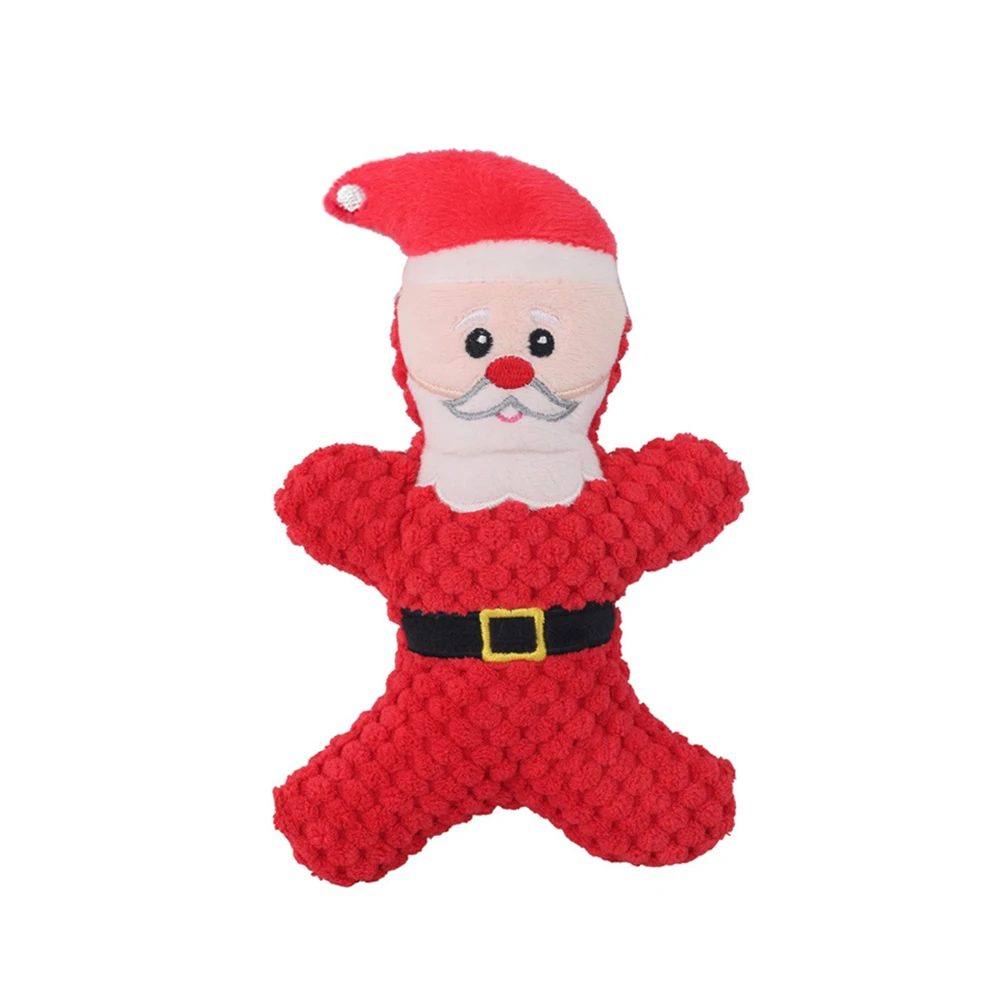 Juguete chirriante de peluche navideño, hombre de jengibre y donut, juguetes para mascotas resistentes a masticar con sonido para perros y gatos, regalo festivo - imagen 5