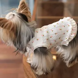 Camiseta floral primavera para gatos y perros, cómoda transpirable