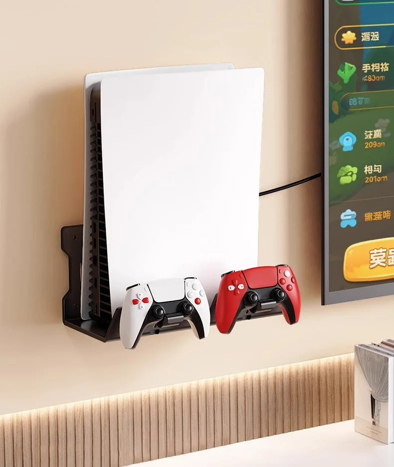 Soporte de pared con consola PS4 montada