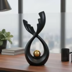 Estatua de pez iluminada – Decoración elegante para amantes felinos