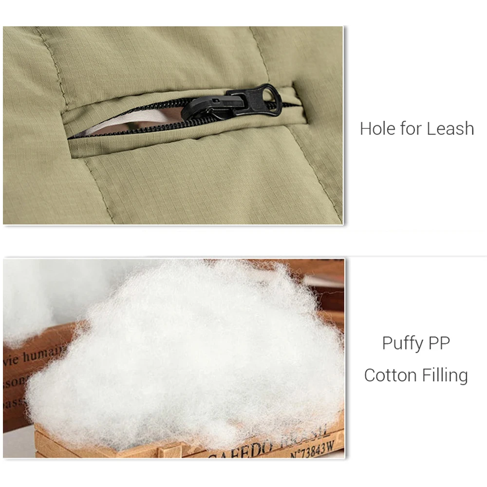 Chaqueta de fiesta para perros, abrigo de invierno Reversible con estampado navideño para perros pequeños, ropa cálida acolchada suave para perros con agujero para correa - imagen 3