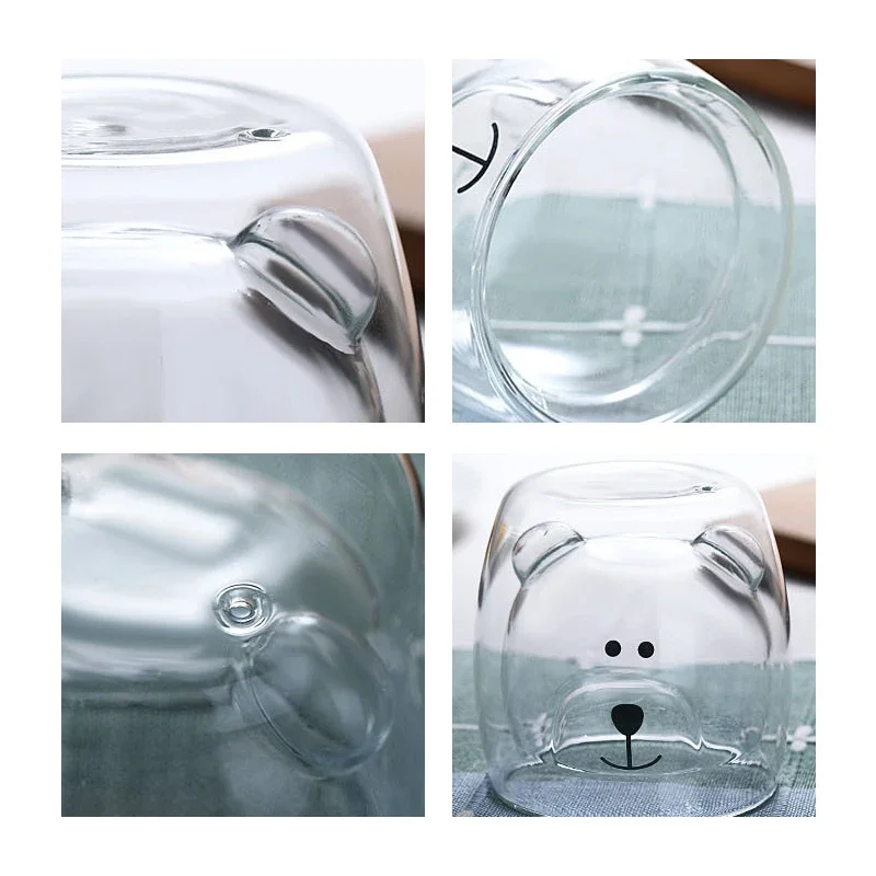 Taza de café de borosilicato de doble pared, resistente al calor, taza de té de estilo Animal bonito, vaso de bebida para jugo de leche, regalos para amigos - imagen 4