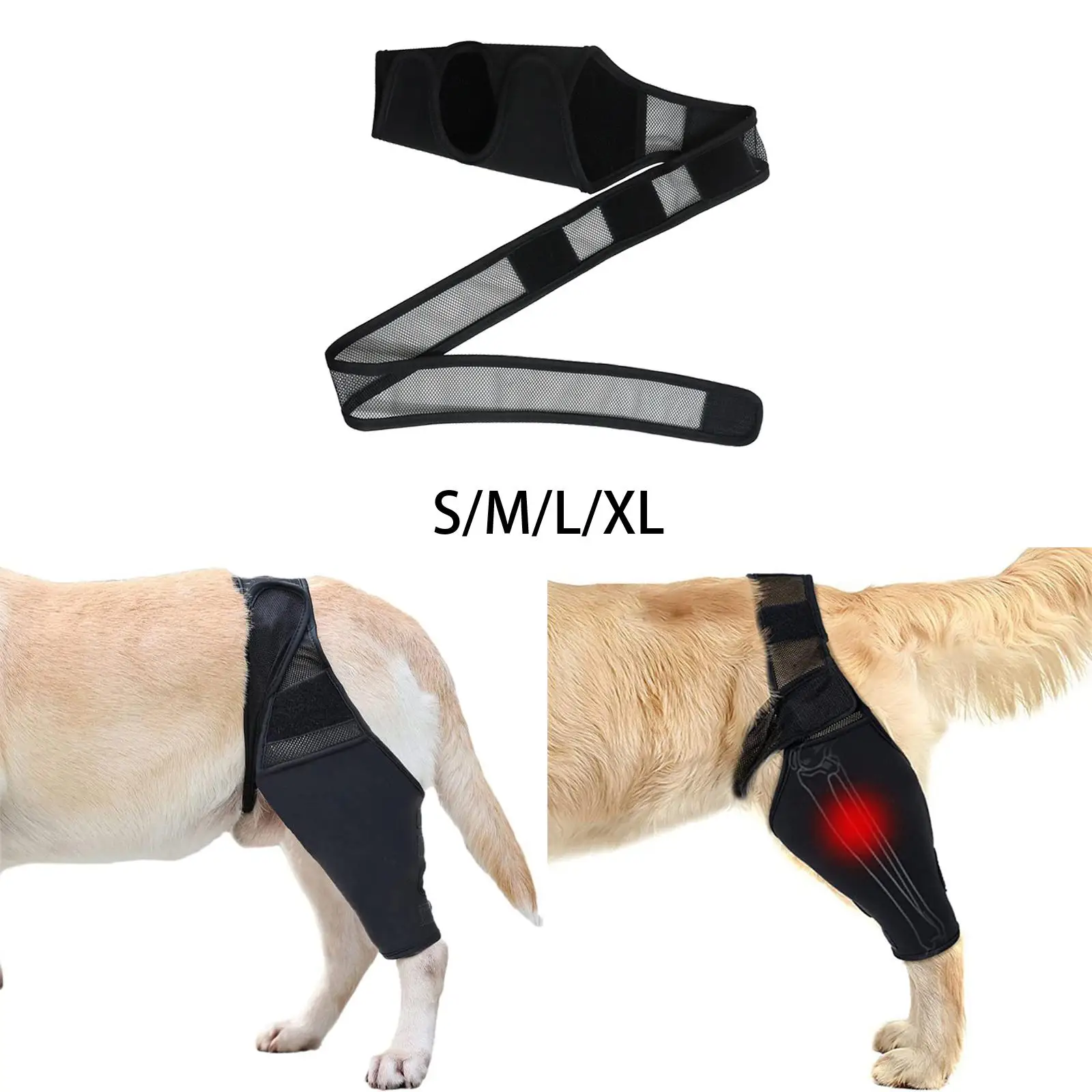 pet Rear Leg Hock Protective Sleeve Support Compression Wrap Knee Pad Protects Wounds for Prevents Injuries
