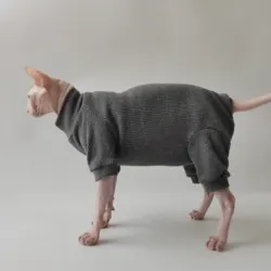 Abrigo de algodón para gatos Sphynx otoño-invierno, pijama manga larga