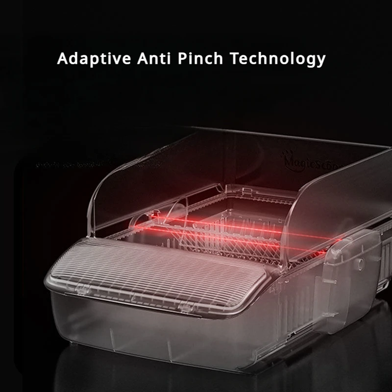 Caja de arena automática para gatos, Arenero de autolimpieza para gatos, inodoro abierto semicerrado, suministros inteligentes de gran tamaño para mascotas - imagen 5