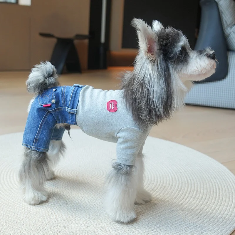 Mono vaquero para mascotas, monos para perros, ropa para invierno, jersey para perros, monos de 4 patas, camiseta, ropa para perros para mascotas para clima frío - imagen 3