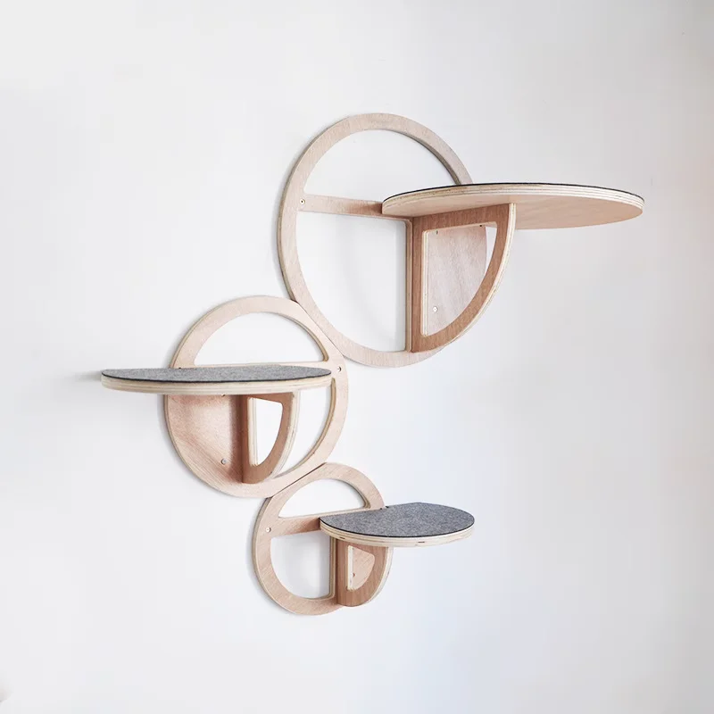 Plataforma redonda para saltar gatos montada en la pared de diferentes tamaños, madera maciza, hermosa casa, adecuada para jugar y saltar gatos - imagen 4