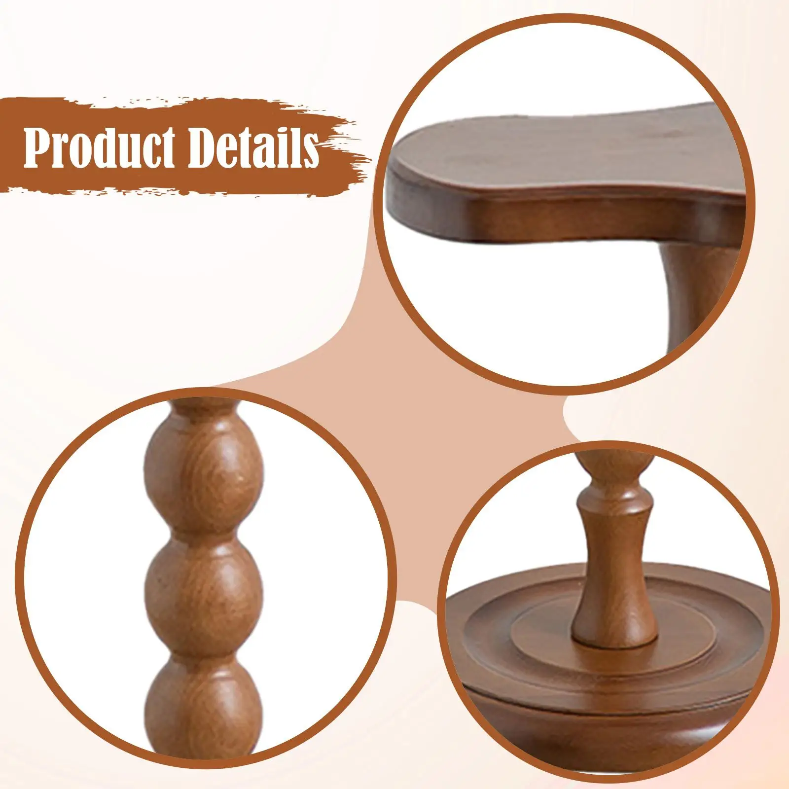 Wooden Side Table Modern Accent Entryway NightStand with Pedestal Leg Drink Table for Housewarming Indoor Outdoor Balcony Snack - imagen 5