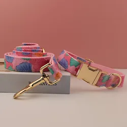 Collar rosa con nombre grabado para perro – Pitbull y Pastor Alemán