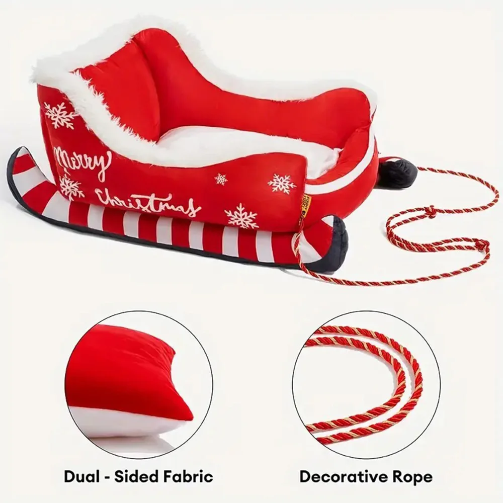 Cama trineo de felpa suave para perros pequeños y medianos – Cálida y acogedora - imagen 3