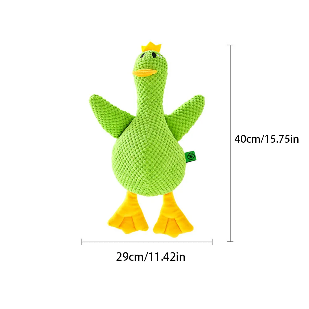 Pato de peluche para perros: resistente a masticar, sonido chirriante, compañero para dormir, juguete suave para mascotas para perros - imagen 5