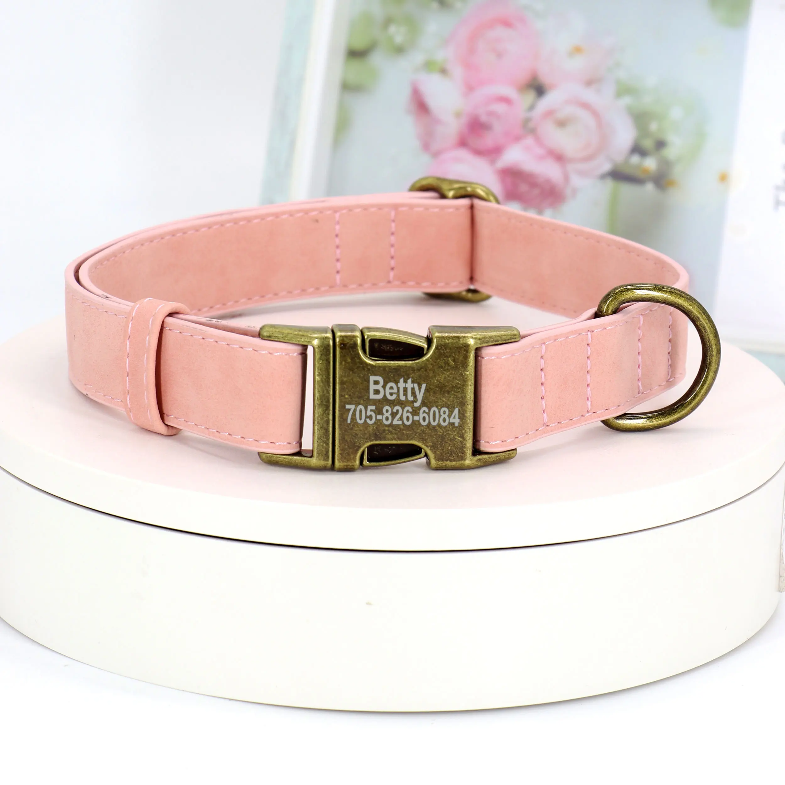 Collar de perro personalizado ajustable para Pug, pequeños y medianos - imagen 3