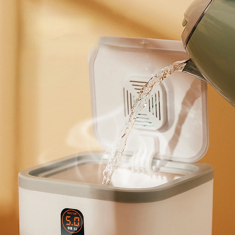 Cubo de almacenamiento de comida para mascotas, suministros sellados de gran capacidad, caja de cocina para aperitivos, 5/10KG - imagen 4