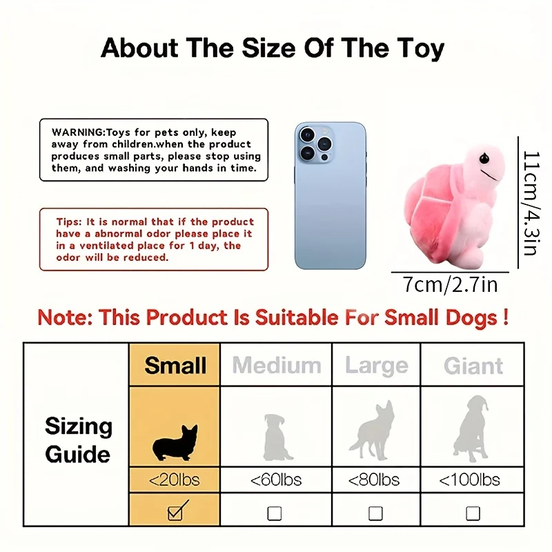 Juguete de peluche en forma de tortuga de Color aleatorio para perros moler los dientes y limpiar los dientes para jugar interactivo, 1 ud. - imagen 2