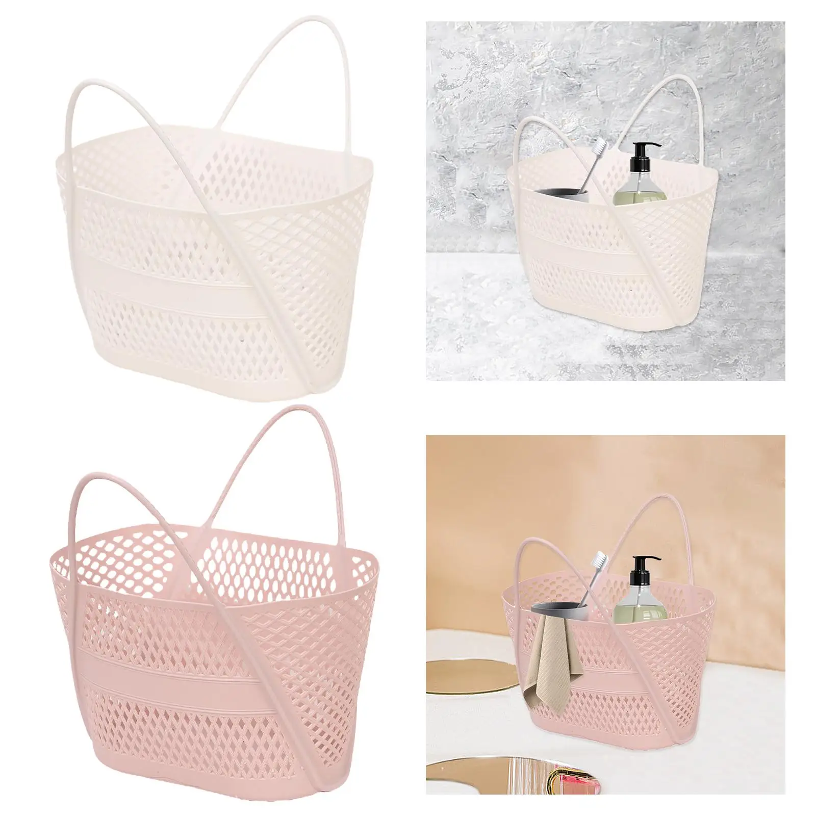 Shower Open Basket Breathable for Toiletries Hollow Storage Basket Portable Bathroom Basket for Home Kitchen Travel Hotel Dorm