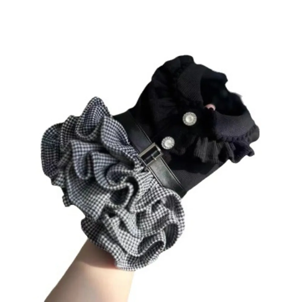 Abrigo de lana para mascotas de otoño e invierno, bonito vestido de pastel a cuadros, ropa de peluche para perros pequeños, vestidos para perros pequeños, ropa para cachorros - imagen 2